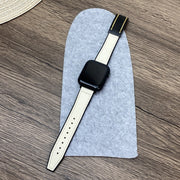 For Apple Watch Ultra 2 49mm Trapezoid Fold Magnetic Buckle Silicone PU Watch Band(Beige Gold)