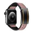 For Apple Watch Series 10 46mm Trapezoid Fold Magnetic Buckle Silicone PU Watch Band(Pink) - Watch Bands by PMC TechLife | Online Shopping South Africa | PMC TechLife | Buy Now Pay Later Mobicred