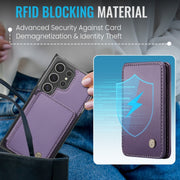 For Samsung Galaxy S24 Ultra 5G JEEHOOD J05 Business Magnetic Style RFID Leather Phone Case(Purple)