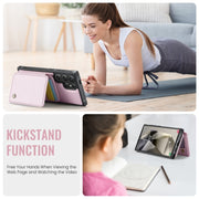 For Samsung Galaxy S24 Ultra 5G JEEHOOD J05 Business Magnetic Style RFID Leather Phone Case(Pink)