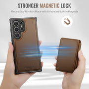 For Samsung Galaxy S24 Ultra 5G JEEHOOD J05 Business Magnetic Style RFID Leather Phone Case(Brown)
