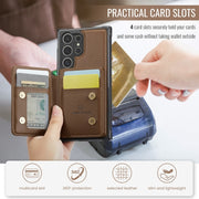 For Samsung Galaxy S24 Ultra 5G JEEHOOD J05 Business Magnetic Style RFID Leather Phone Case(Brown)