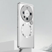 For Huawei Mate 60 Aromatherapy Holder Single-sided MagSafe Magnetic Phone Case(Silver)