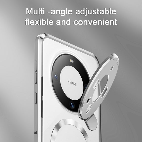 For Huawei Mate 60 Pro Aromatherapy Holder Single-sided MagSafe Magnetic Phone Case(Silver)