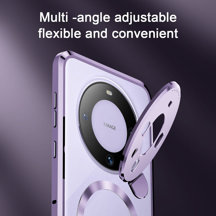 For Huawei Mate 60 Pro Aromatherapy Holder Single-sided MagSafe Magnetic Phone Case(Purple)