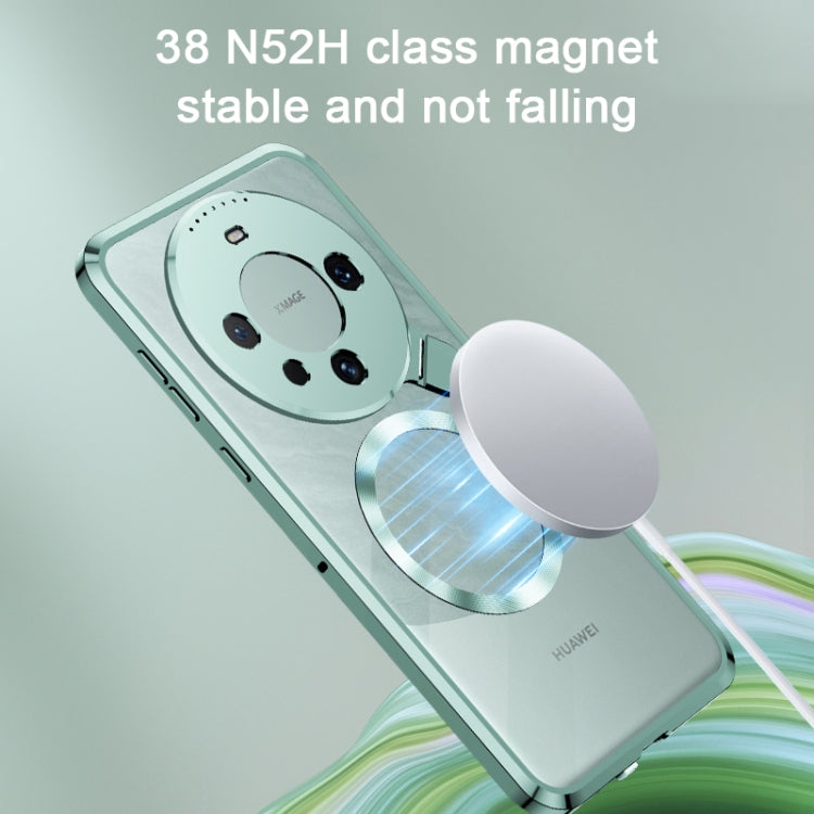 For Huawei Mate 60 Pro Aromatherapy Holder Single-sided MagSafe Magnetic Phone Case(Silver)