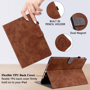 For iPad Air 13 2025 / 2024 Embossed Tiger Pattern Leather Tablet Case(Brown)