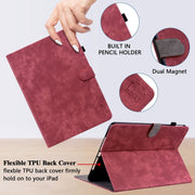 For iPad Air 13 2025 / 2024 Embossed Tiger Pattern Leather Tablet Case(Red)