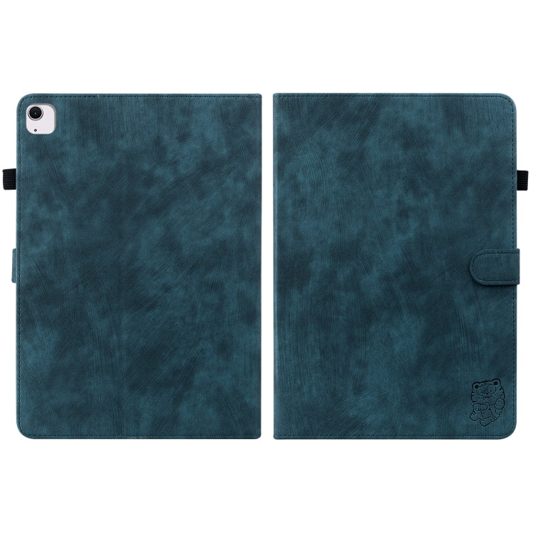 For iPad Air 13 2025 / 2024 Embossed Tiger Pattern Leather Tablet Case(Dark Blue) - iPad Air 13 2025 / 2024 Cases by PMC TechLife | Online Shopping South Africa | PMC TechLife | Buy Now Pay Later Mobicred