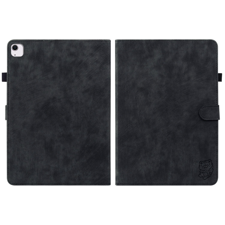For iPad Air 11 2024 Embossed Tiger Pattern Leather Tablet Case(Black) - iPad Air 11 2024 Cases by PMC TechLife | Online Shopping South Africa | PMC TechLife | Buy Now Pay Later Mobicred