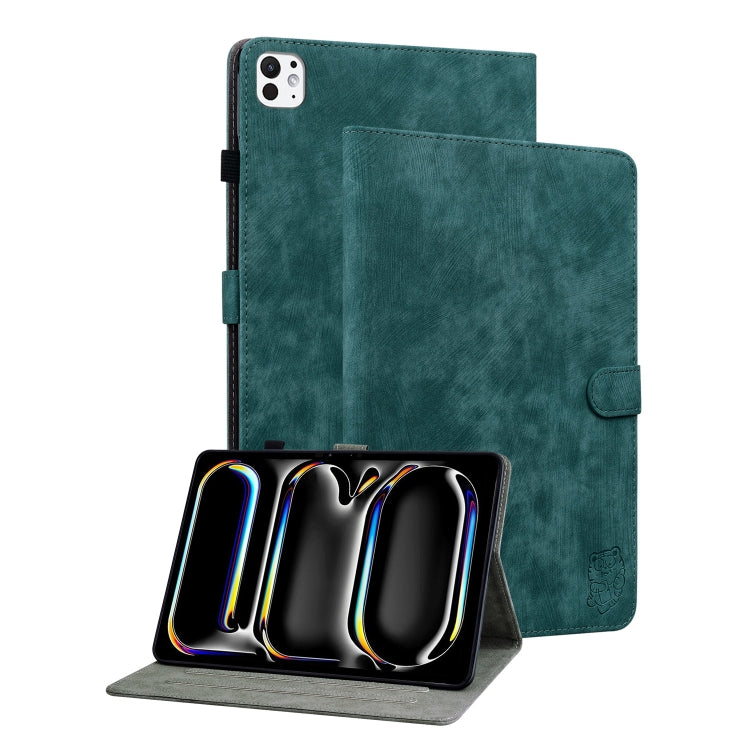 For iPad Pro 11 2024 Embossed Tiger Pattern Leather Tablet Case(Dark Green) - free shipping - PMC TechLife - Order now!