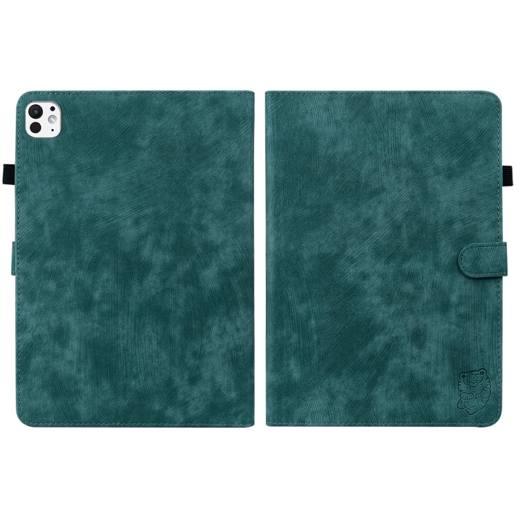 For iPad Pro 11 2024 Embossed Tiger Pattern Leather Tablet Case(Dark Green) - free shipping - PMC TechLife - Order now!