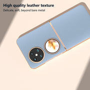 For Huawei Pocket 2 Nano Plating Genuine Leather Wave Series Phone Case(Blue)