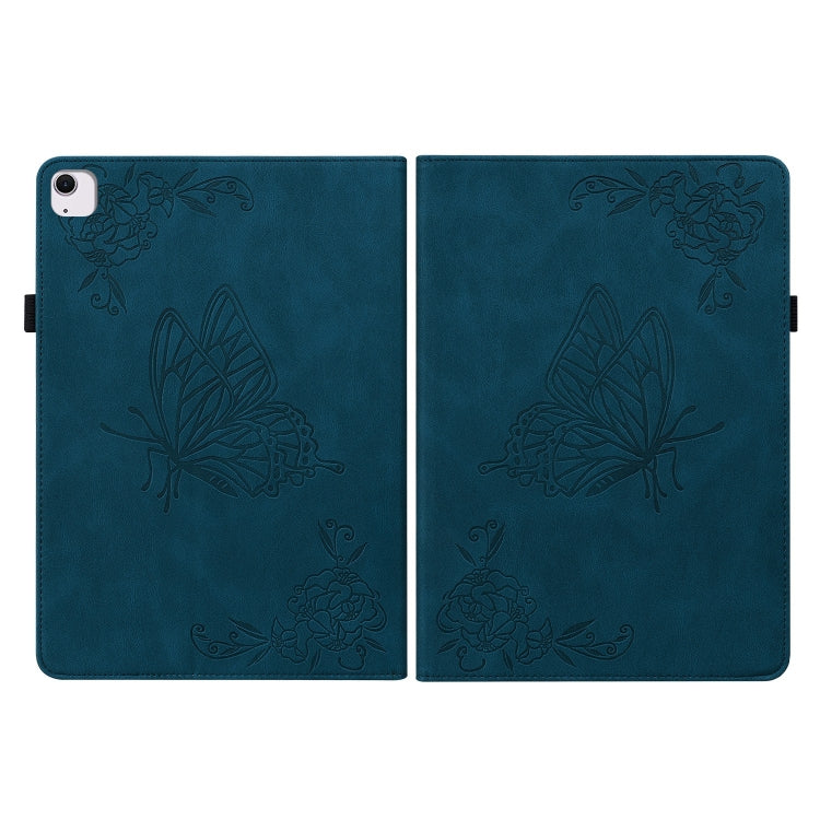 For iPad Air 11 2024 Butterfly Flower Embossed Leather Tablet Case(Blue) - free shipping - PMC TechLife - Order now!