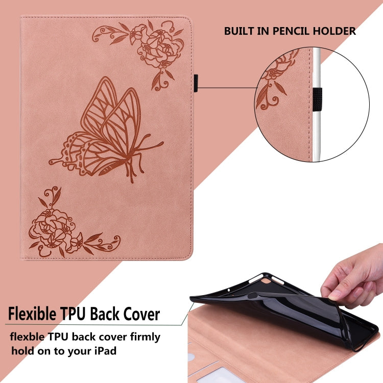 For iPad Air 11 2024 Butterfly Flower Embossed Leather Tablet Case(Rose Gold) - iPad Air 11 2025 / 2024 Cases by PMC TechLife | Online Shopping South Africa | PMC TechLife | Buy Now Pay Later Mobicred