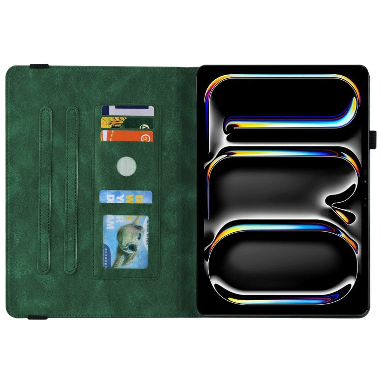 For iPad Pro 11 2024 Butterfly Flower Embossed Leather Tablet Case(Green) - iPad Pro 11 2024 Cases by PMC TechLife | Online Shopping South Africa | PMC TechLife | Buy Now Pay Later Mobicred