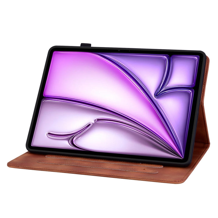 For iPad Air 13 2025 / 2024 Lily Embossed Leather Smart Tablet Case(Brown) - iPad Air 13 2025 / 2024 Cases by PMC TechLife | Online Shopping South Africa | PMC TechLife | Buy Now Pay Later Mobicred