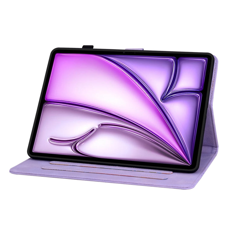 For iPad Air 13 2024 Lily Embossed Leather Smart Tablet Case(Purple) - iPad Air 13 2024 Cases by PMC TechLife | Online Shopping South Africa | PMC TechLife | Buy Now Pay Later Mobicred
