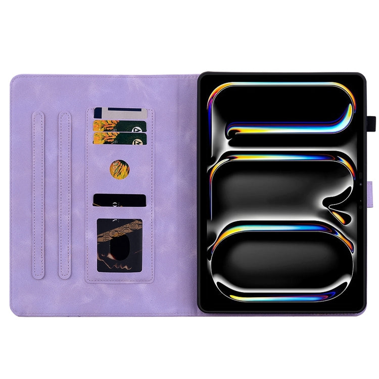 For iPad Pro 11 2024 Lily Embossed Leather Smart Tablet Case(Purple) - iPad Pro 11 2024 Cases by PMC TechLife | Online Shopping South Africa | PMC TechLife | Buy Now Pay Later Mobicred