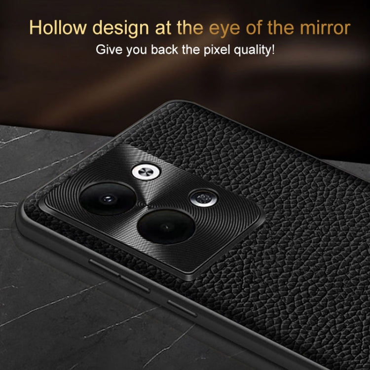 For OPPO Reno9 Pro Genuine Leather Litchi Texture Phone Case(Coffee) - OPPO Cases by PMC TechLife | Online Shopping South Africa | PMC TechLife | Buy Now Pay Later Mobicred