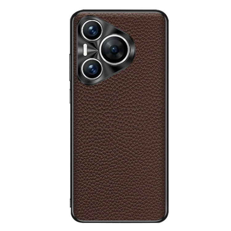 For Huawei Pura 70 Pro / 70 Pro+ Genuine Leather Litchi Texture Phone Case(Coffee) - free shipping - PMC Jewellery - Order now!