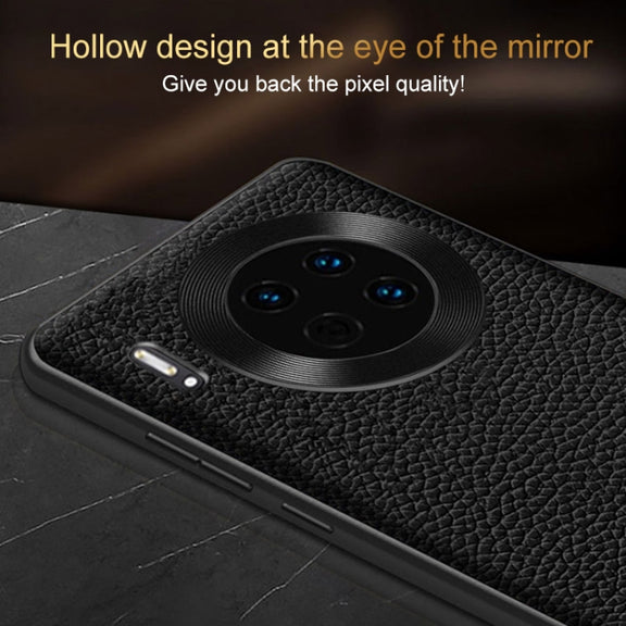 For Huawei Pura 70 Genuine Leather Litchi Texture Phone Case(Coffee)