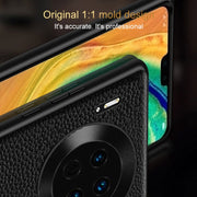 For Huawei Pura 70 Ultra Genuine Leather Litchi Texture Phone Case(Black)