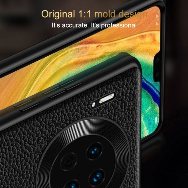 For Huawei Pura 70 Ultra Genuine Leather Litchi Texture Phone Case(Black)