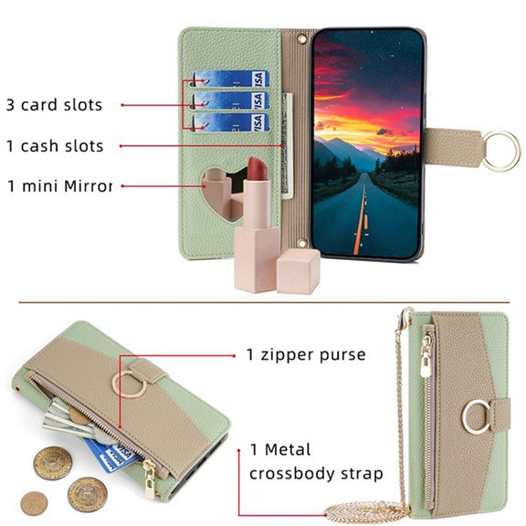 For Itel S24 4G Crossbody Litchi Texture Leather Phone Case(Green)