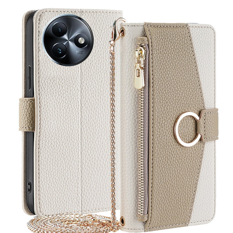 For Itel S24 4G Crossbody Litchi Texture Leather Phone Case(White) - More Brand by PMC TechLife | Online Shopping South Africa | PMC TechLife | Buy Now Pay Later Mobicred