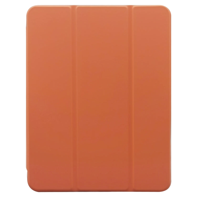 For iPad Pro 11 2024 3-folding Electric Pressed Skin Texture Leather Tablet Case(Orange) - iPad Pro 11 2024 Cases by PMC TechLife | Online Shopping South Africa | PMC TechLife | Buy Now Pay Later Mobicred
