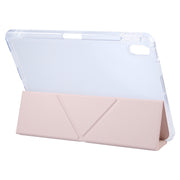 For iPad 10.2 2021 / 2020 / 2019 GEBEI Deformation Leather Tablet Case(Pink)