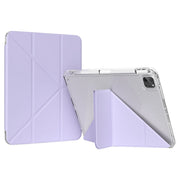 For iPad Pro 11 2024 GEBEI Deformation Leather Tablet Case(Purple)