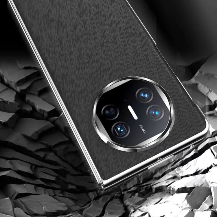 For Huawei Mate X5 Integrated Plating PC Leather Texture Full Coverage Fold Shockproof Phone Case(White) - Huawei Cases by PMC TechLife | Online Shopping South Africa | PMC TechLife | Buy Now Pay Later Mobicred