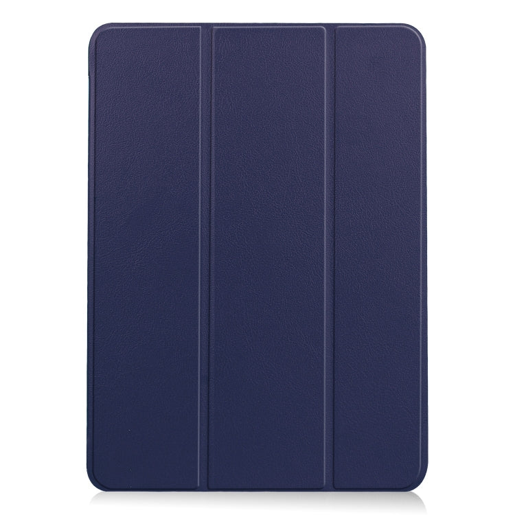 For iPad Air 13 2024 / 2025 Custer Pure Color 3-Fold Holder Smart Leather Tablet Case(Dark Blue) - iPad Air 13 2025 / 2024 Cases by PMC TechLife | Online Shopping South Africa | PMC TechLife | Buy Now Pay Later Mobicred