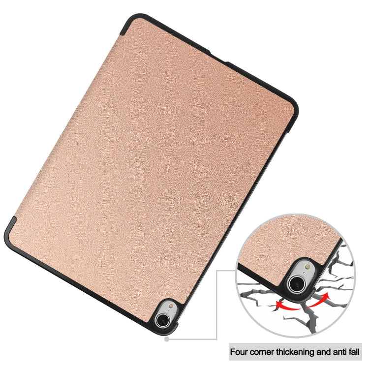 For iPad Air 13 2024 Custer Pure Color 3-Fold Holder Smart Leather Tablet Case(Rose Gold) - iPad Air 13 2024 Cases by PMC TechLife | Online Shopping South Africa | PMC TechLife | Buy Now Pay Later Mobicred