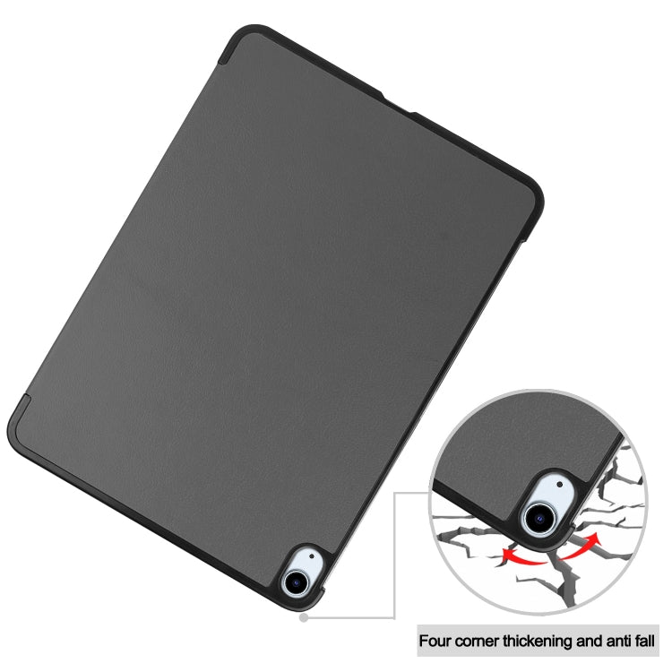 For iPad Air 13 2024 Custer Pure Color 3-Fold Holder Smart Leather Tablet Case(Grey) - iPad Air 13 2024 Cases by PMC TechLife | Online Shopping South Africa | PMC TechLife | Buy Now Pay Later Mobicred