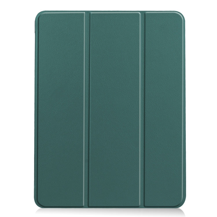 For iPad Air 13 2024 / 2025 Custer Pure Color 3-Fold Holder Smart Leather Tablet Case(Dark Green) - iPad Air 13 2025 / 2024 Cases by PMC TechLife | Online Shopping South Africa | PMC TechLife | Buy Now Pay Later Mobicred