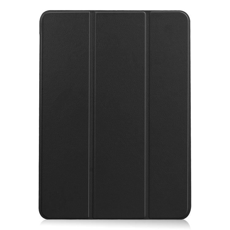 For iPad Air 11 2024 Custer Pure Color 3-Fold Holder Smart Leather Tablet Case(Black) - iPad Air 11 2024 Cases by PMC TechLife | Online Shopping South Africa | PMC TechLife | Buy Now Pay Later Mobicred