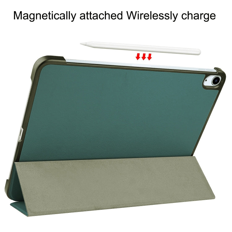 For iPad Air 11 2025 / 2024 Custer Pure Color 3-Fold Holder Smart Leather Tablet Case(Dark Green) - iPad Air 11 2025 / 2024 Cases by PMC TechLife | Online Shopping South Africa | PMC TechLife | Buy Now Pay Later Mobicred