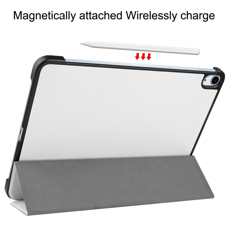 For iPad Air 11 2025 / 2024 Custer Pure Color 3-Fold Holder Smart Leather Tablet Case(White) - iPad Air 11 2025 / 2024 Cases by PMC TechLife | Online Shopping South Africa | PMC TechLife | Buy Now Pay Later Mobicred