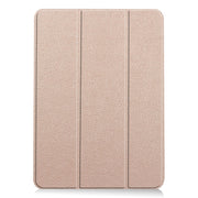 For iPad Air 11 2025 / 2024 Custer Pure Color 3-Fold Holder Smart Leather Tablet Case(Gold)