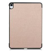For iPad Air 11 2025 / 2024 Custer Pure Color 3-Fold Holder Smart Leather Tablet Case(Gold)