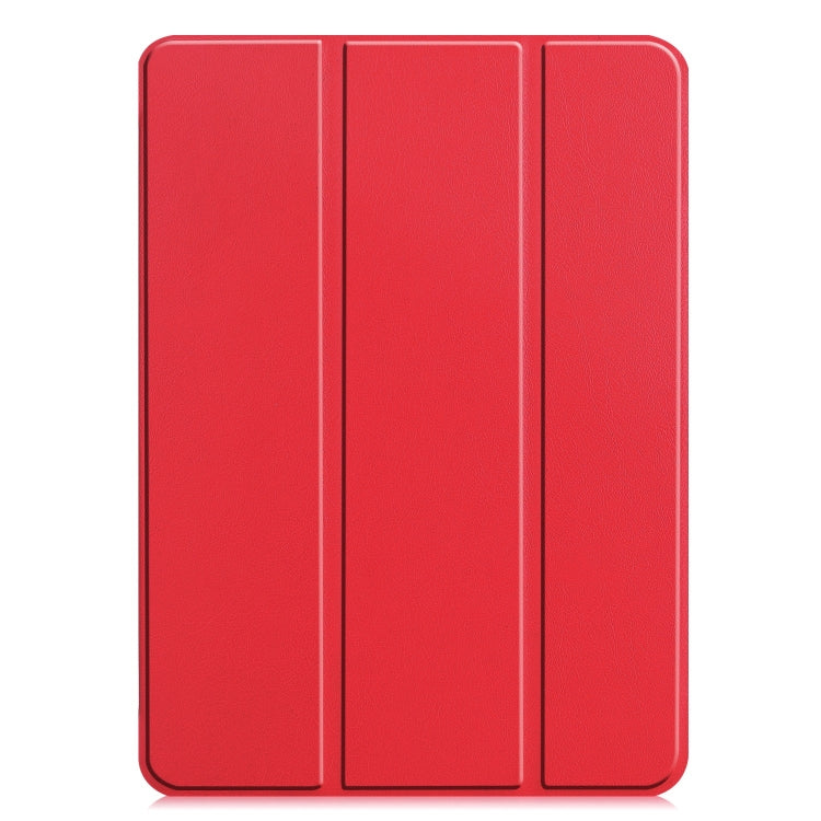 For iPad Pro 11 2024 Custer Pure Color 3-Fold Holder Smart Leather Tablet Case(Red) - iPad Pro 11 2024 Cases by PMC TechLife | Online Shopping South Africa | PMC TechLife | Buy Now Pay Later Mobicred