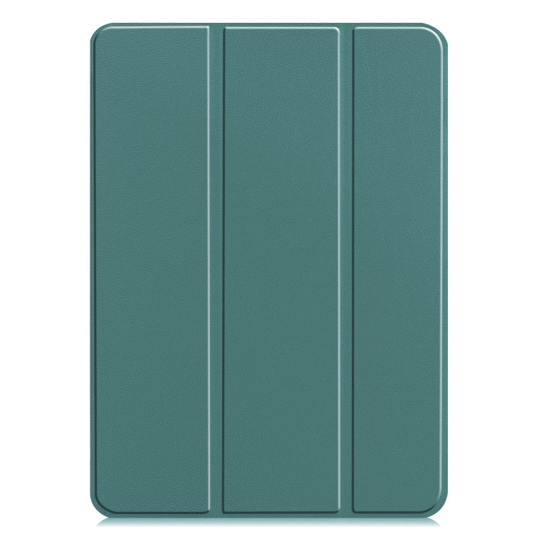 For iPad Pro 11 2024 Custer Pure Color 3-Fold Holder Smart Leather Tablet Case(Dark Green) - iPad Pro 11 2024 Cases by PMC TechLife | Online Shopping South Africa | PMC TechLife | Buy Now Pay Later Mobicred