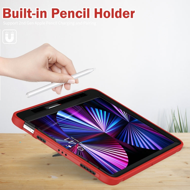 For iPad Pro 11 2024 Spider Wheel Silicone Hybrid PC Tablet Case(Red) - iPad Pro 11 2024 Cases by PMC TechLife | Online Shopping South Africa | PMC TechLife | Buy Now Pay Later Mobicred