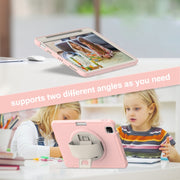 For iPad Pro 11 2024 Spider Wheel Silicone Hybrid PC Tablet Case(Cherry Blossoms Pink)