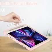 For iPad Pro 11 2024 Spider Wheel Silicone Hybrid PC Tablet Case(Cherry Blossoms Pink)