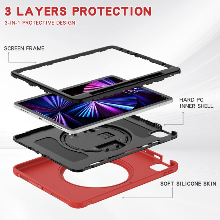 For iPad Air 11 2024 / Air 11 2025 Spider Wheel Silicone Hybrid PC Tablet Case(Red) - iPad Air 11 2025 / 2024 Cases by PMC TechLife | Online Shopping South Africa | PMC TechLife | Buy Now Pay Later Mobicred