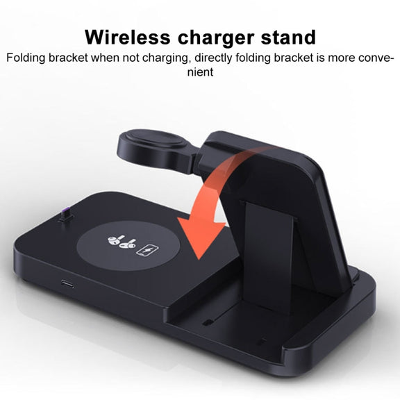 For Samsung Series 3 in 1 15W Earphones/Phones/Watch Fold Wireless Charger Stand(White)